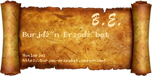 Burján Erzsébet névjegykártya