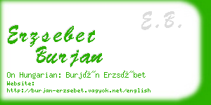 erzsebet burjan business card